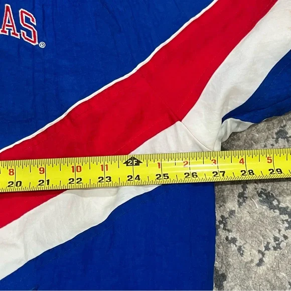 Vintage 90s NCAA Starter University of Kansas KU Jayhawks Full Zip Jacket Large - Picture 12 of 14